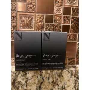 2 Bars- DR Natural's ONYX SAGE Castile Soap 4 oz New All Natural Charcoal & Sage
